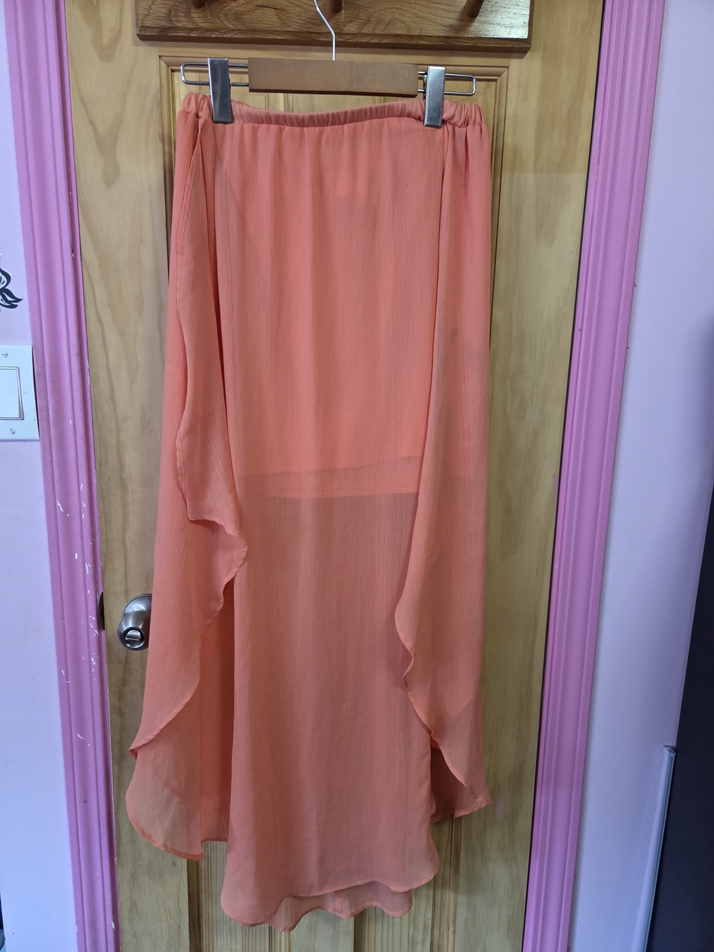 Xhilaration Coral High-Low Ruffle Skirt